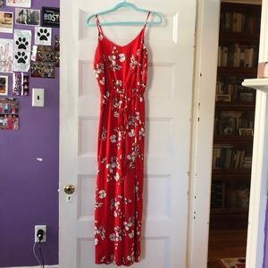 Women’s Large Skies Are Blue Floral Jumpsuit